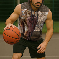 King Of Mycenae Agamemnon Sleeveless Zip Hoodie Ancient Greek Mythology Classic Warrior Painting