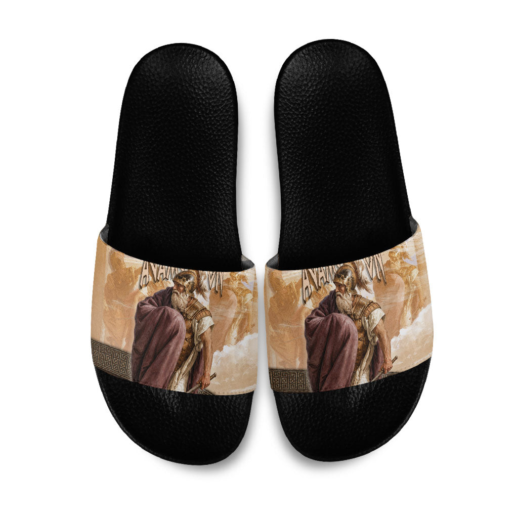 King Of Mycenae Agamemnon Slide Sandals Ancient Greek Mythology Classic Warrior Painting