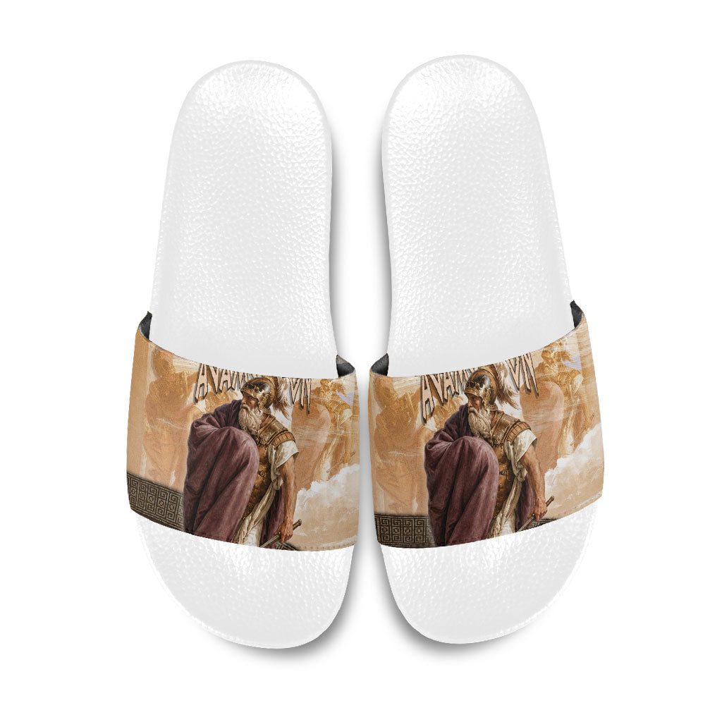 King Of Mycenae Agamemnon Slide Sandals Ancient Greek Mythology Classic Warrior Painting