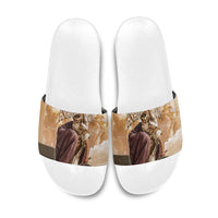 King Of Mycenae Agamemnon Slide Sandals Ancient Greek Mythology Classic Warrior Painting