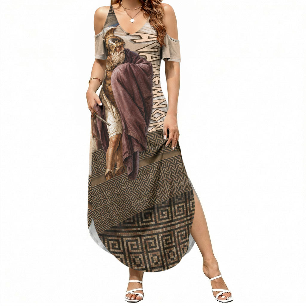 King Of Mycenae Agamemnon Summer Maxi Dress Ancient Greek Mythology Classic Warrior Painting