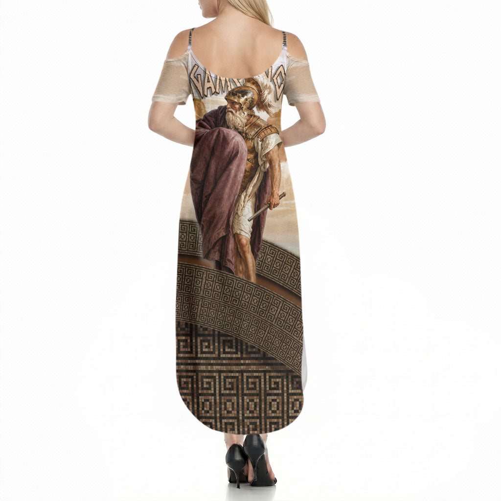 King Of Mycenae Agamemnon Summer Maxi Dress Ancient Greek Mythology Classic Warrior Painting