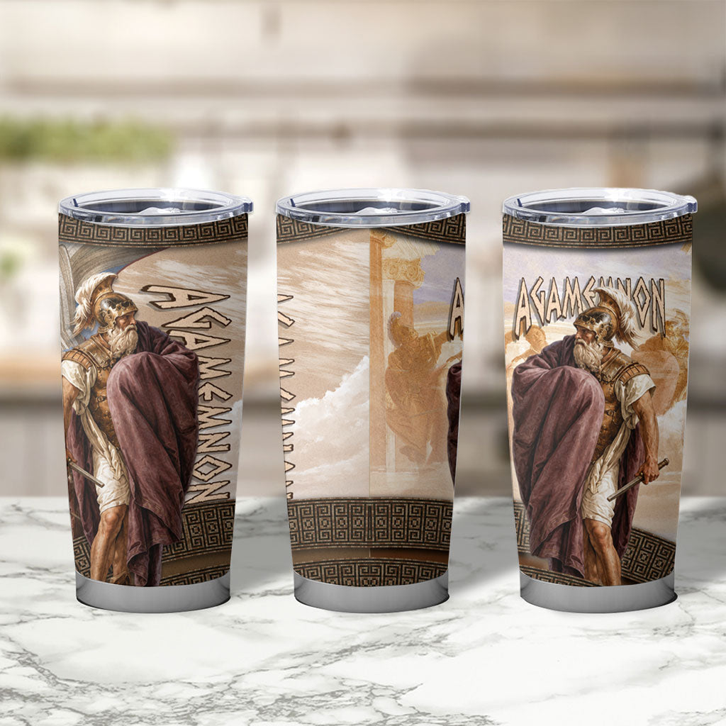 King Of Mycenae Agamemnon Tumbler Cup Ancient Greek Mythology Classic Warrior Painting