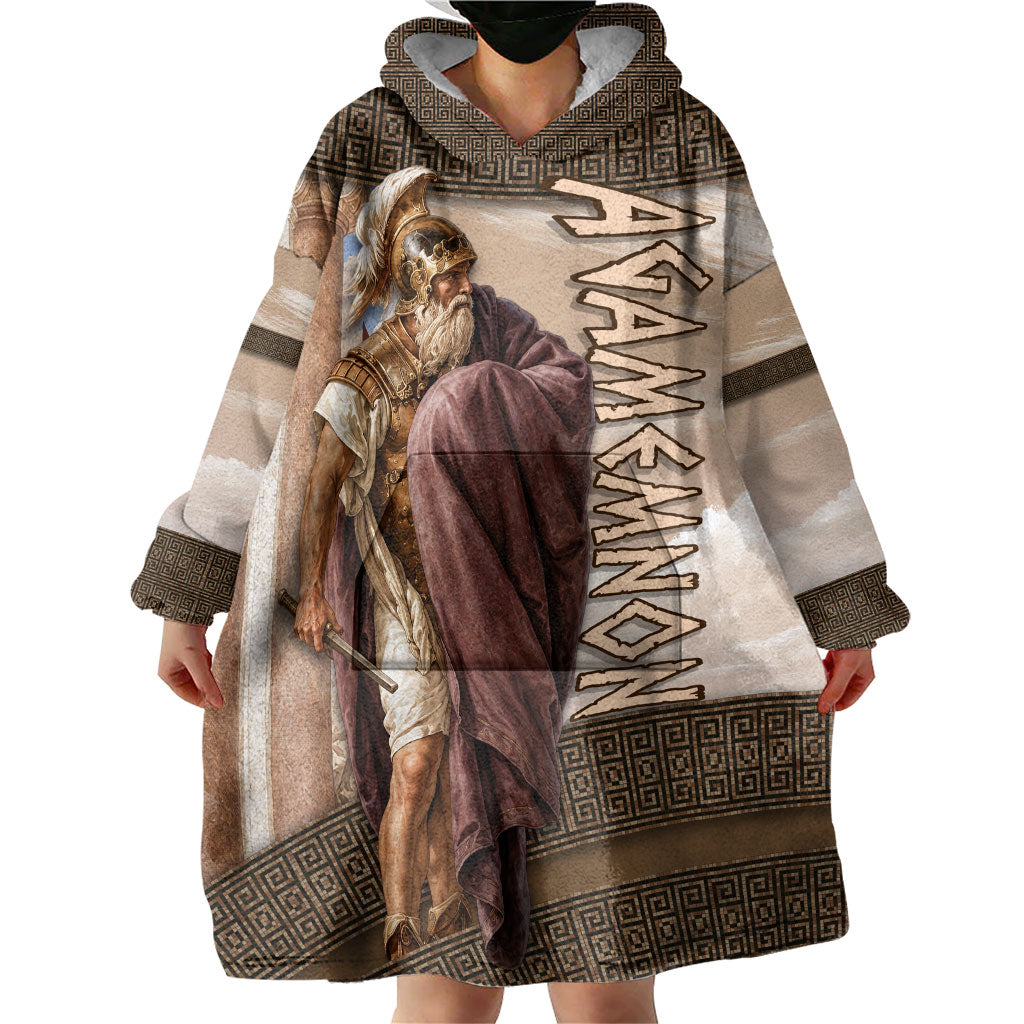 King Of Mycenae Agamemnon Wearable Blanket Hoodie Ancient Greek Mythology Classic Warrior Painting