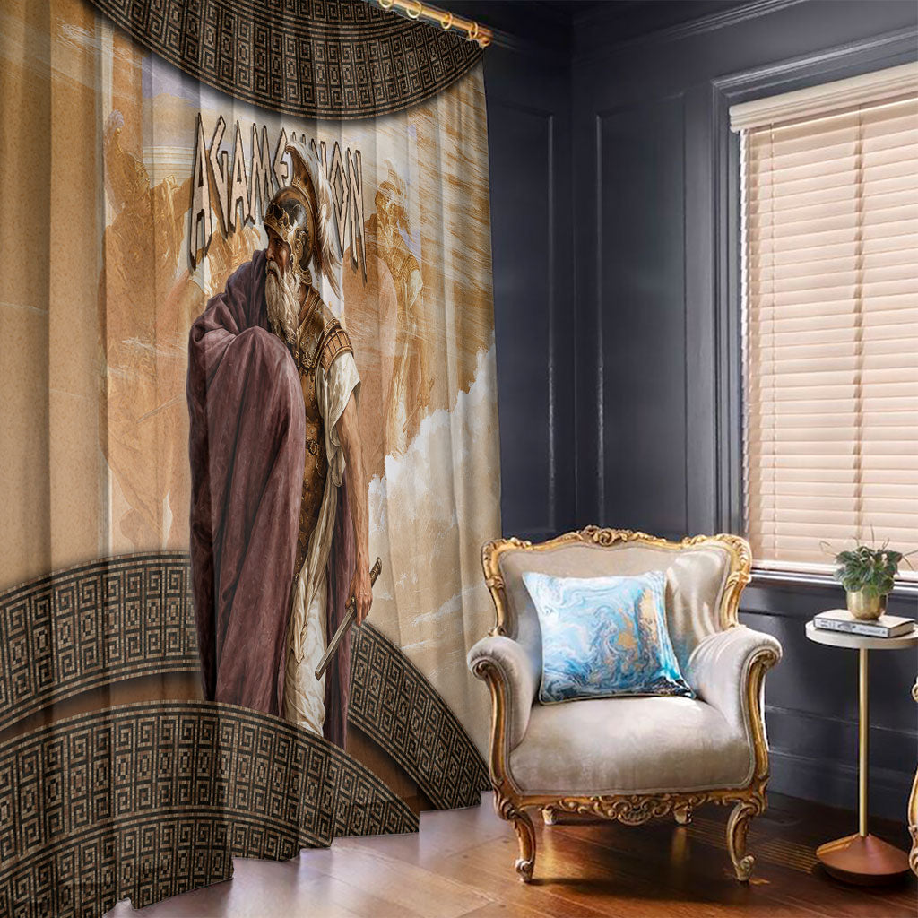 King Of Mycenae Agamemnon Window Curtain Ancient Greek Mythology Classic Warrior Painting