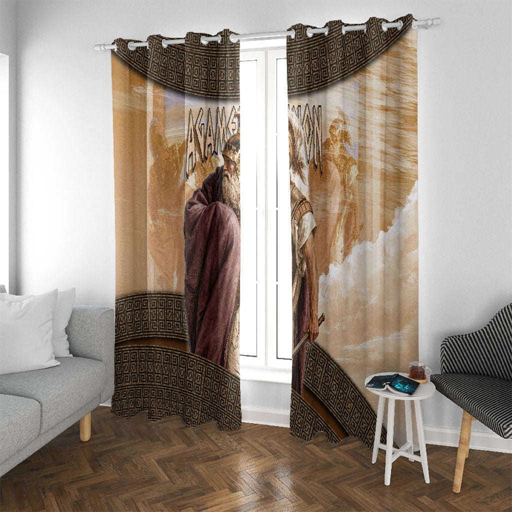 King Of Mycenae Agamemnon Window Curtain Ancient Greek Mythology Classic Warrior Painting