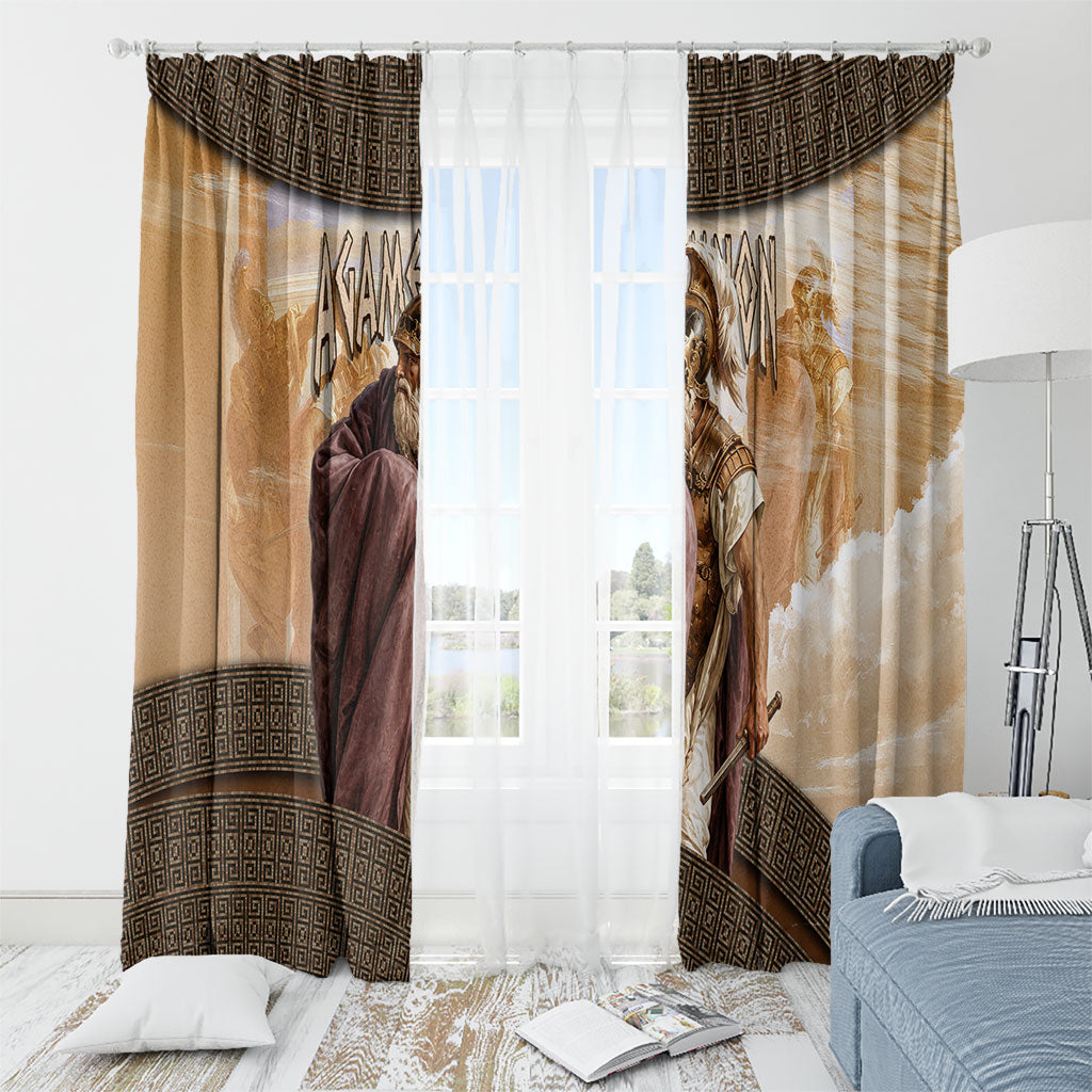 King Of Mycenae Agamemnon Window Curtain Ancient Greek Mythology Classic Warrior Painting