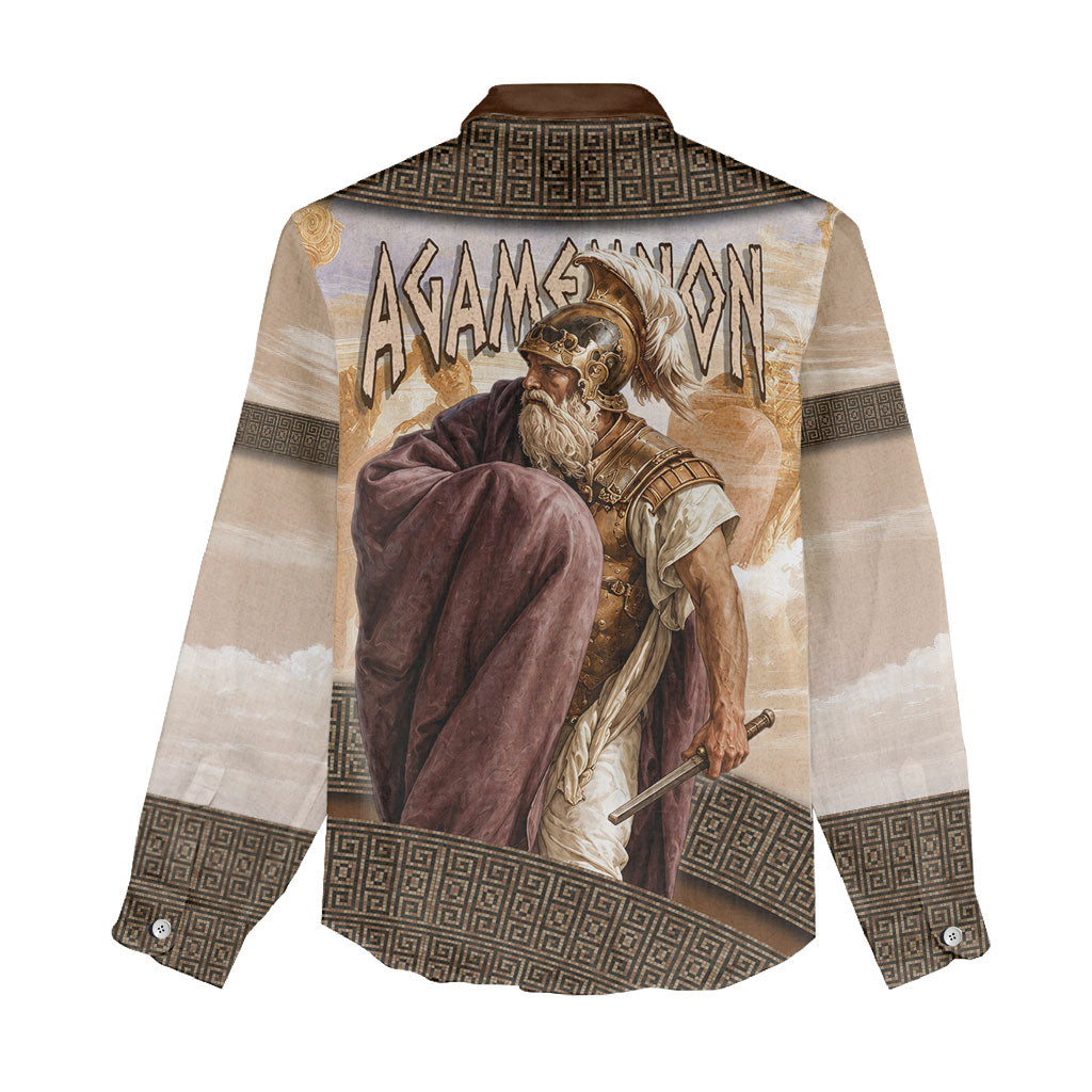 King Of Mycenae Agamemnon Women Casual Shirt Ancient Greek Mythology Classic Warrior Painting