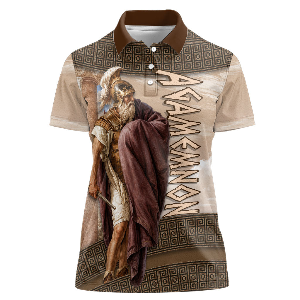 King Of Mycenae Agamemnon Women Polo Shirt Ancient Greek Mythology Classic Warrior Painting
