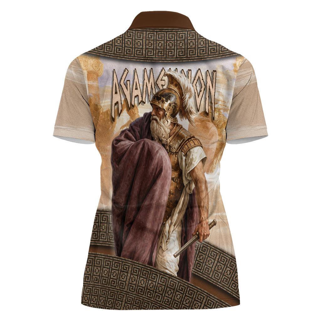 King Of Mycenae Agamemnon Women Polo Shirt Ancient Greek Mythology Classic Warrior Painting