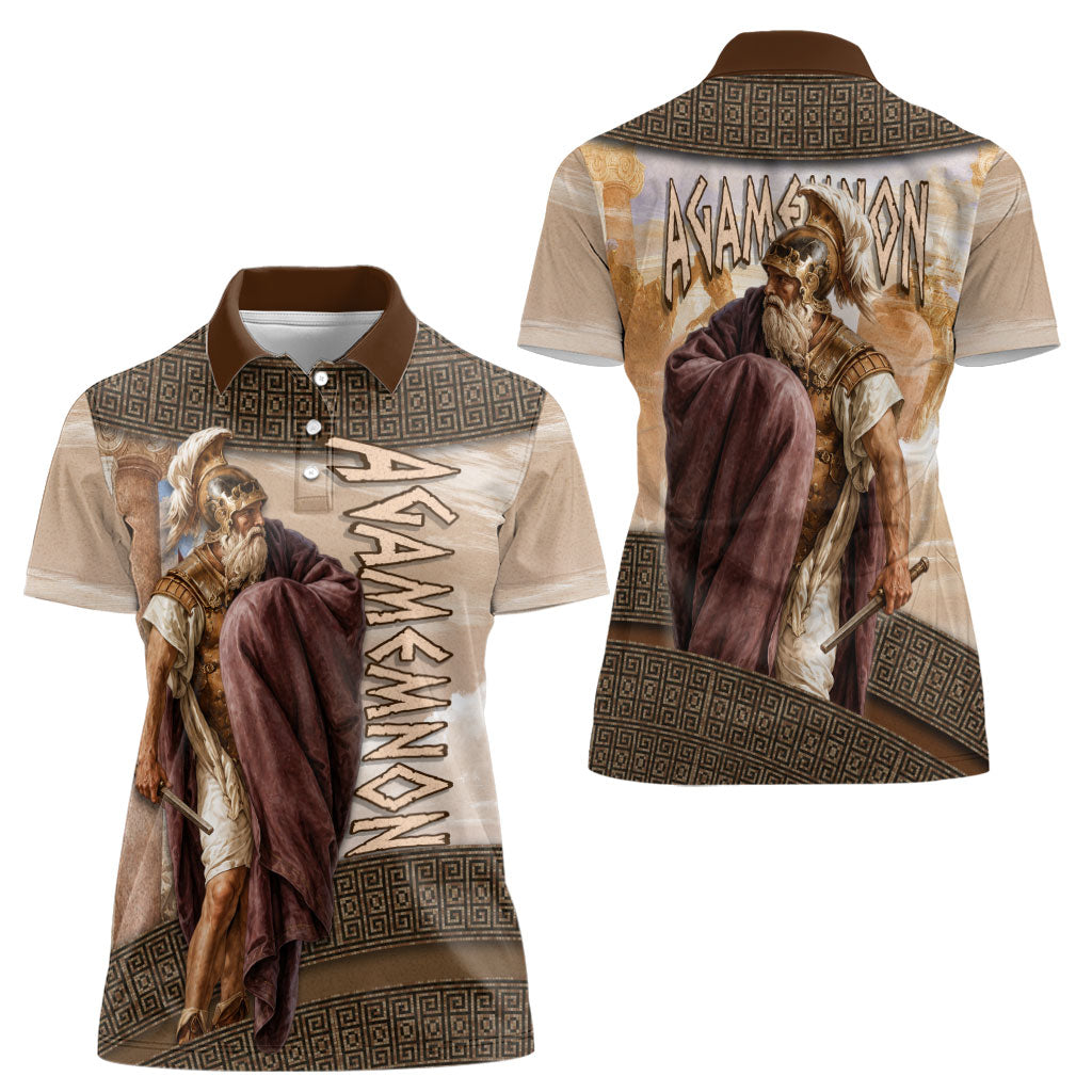 King Of Mycenae Agamemnon Women Polo Shirt Ancient Greek Mythology Classic Warrior Painting