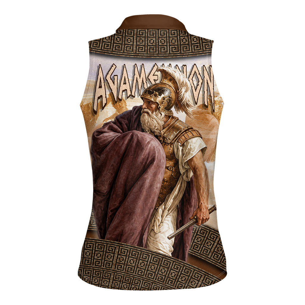 King Of Mycenae Agamemnon Women Sleeveless Polo Shirt Ancient Greek Mythology Classic Warrior Painting