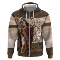 King Of Mycenae Agamemnon Zip Hoodie Ancient Greek Mythology Classic Warrior Painting