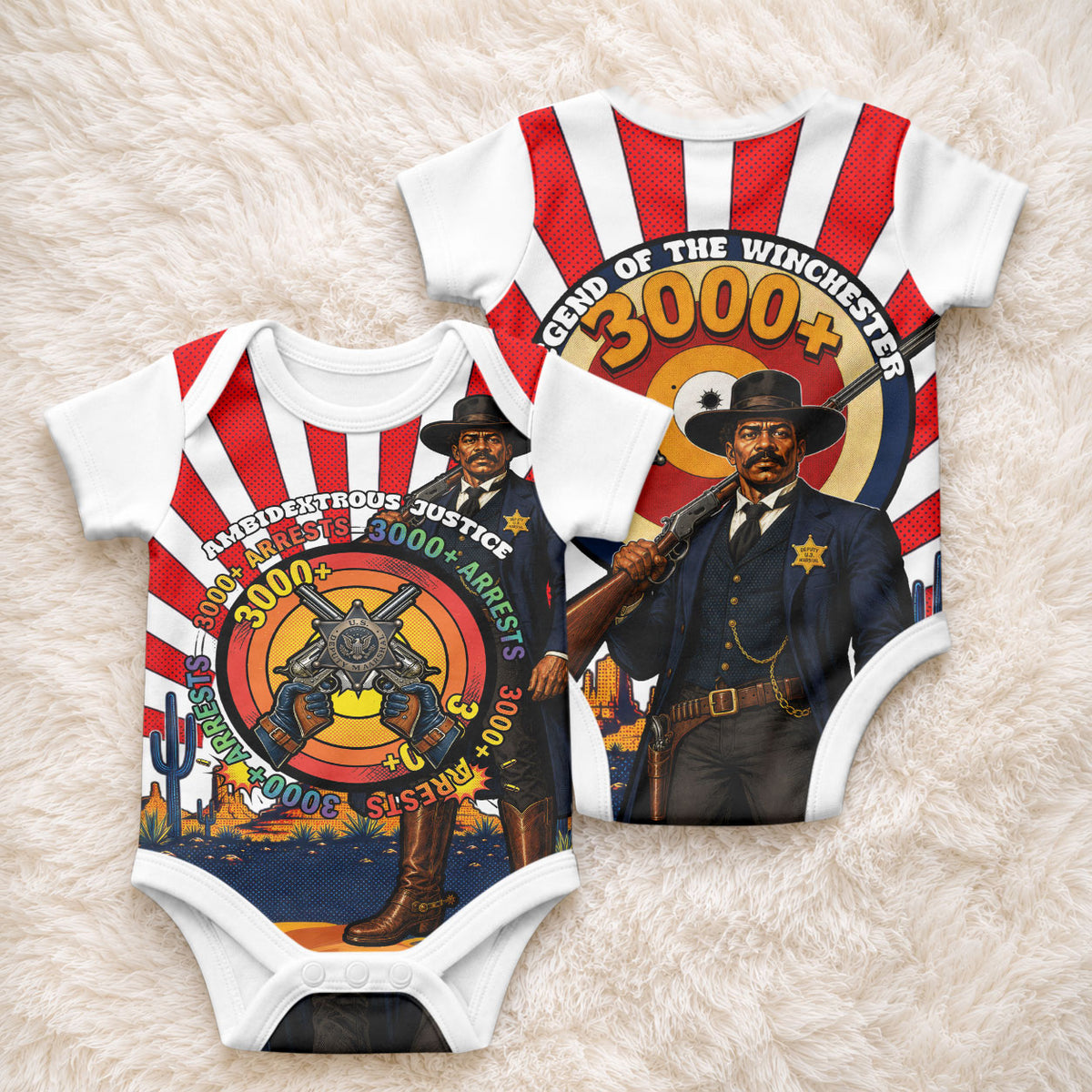 Bass Reeves Baby Onesie Vintage African American Black Cowboy Western History