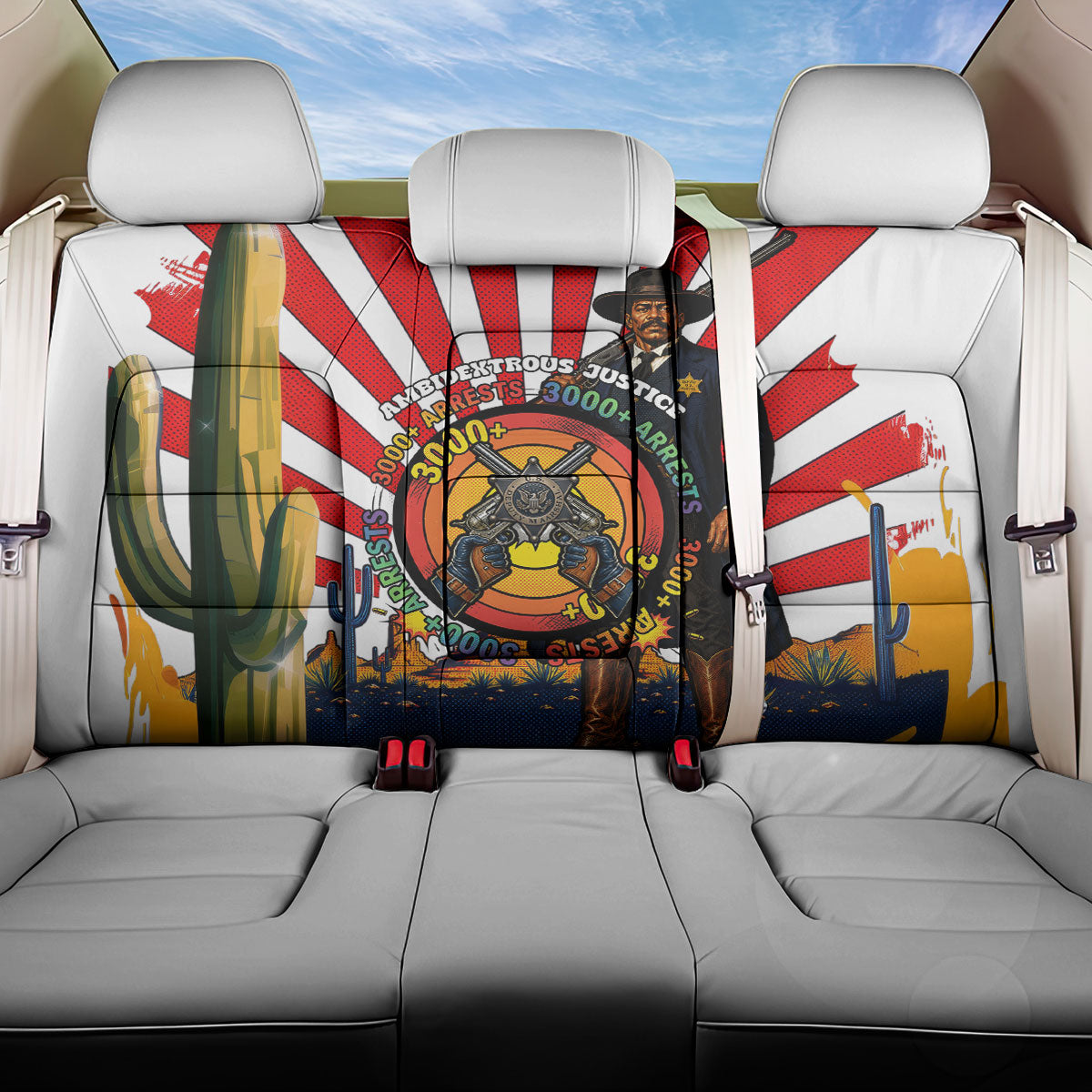 Bass Reeves Back Car Seat Cover Vintage African American Black Cowboy Western History