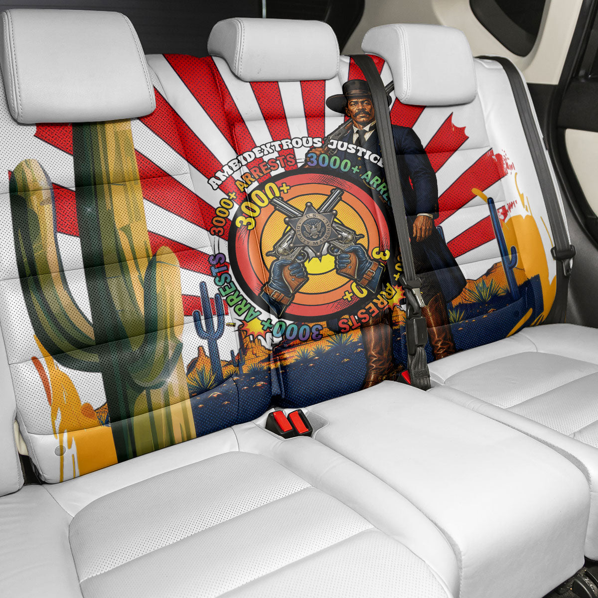Bass Reeves Back Car Seat Cover Vintage African American Black Cowboy Western History