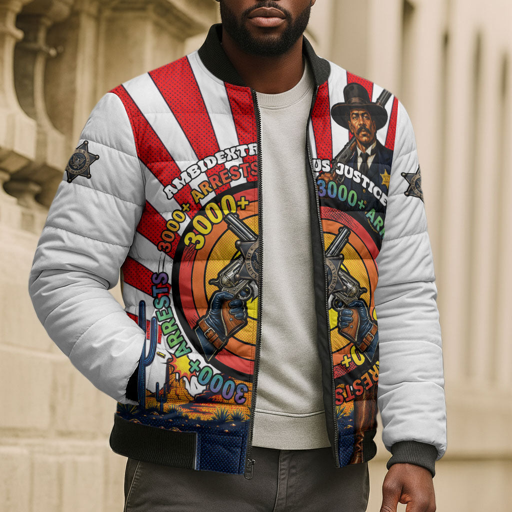 Bass Reeves Bomber Puffer Jacket Vintage African American Black Cowboy Western History