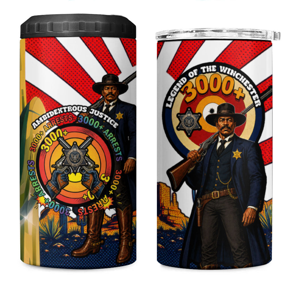 Bass Reeves 4 in 1 Can Cooler Tumbler Vintage African American Black Cowboy Western History
