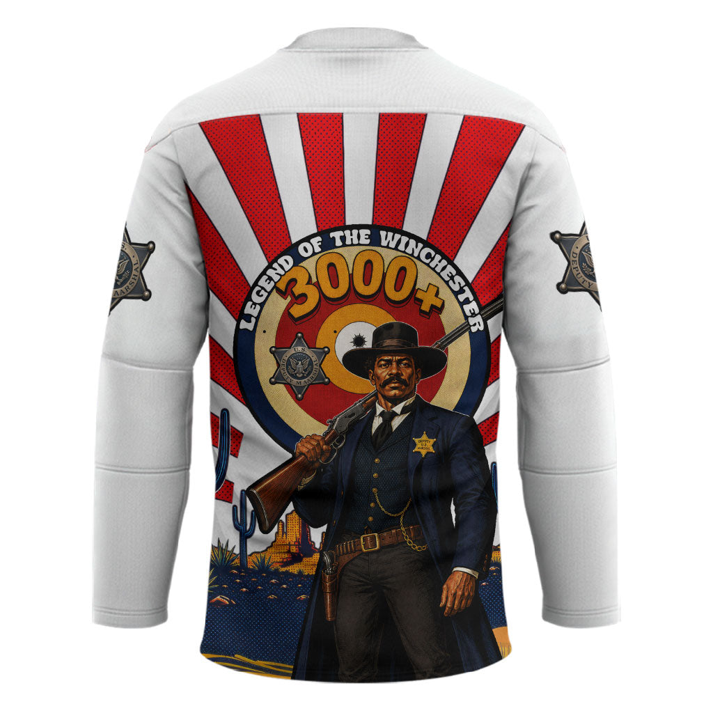 Bass Reeves Hockey Jersey Vintage African American Black Cowboy Western History