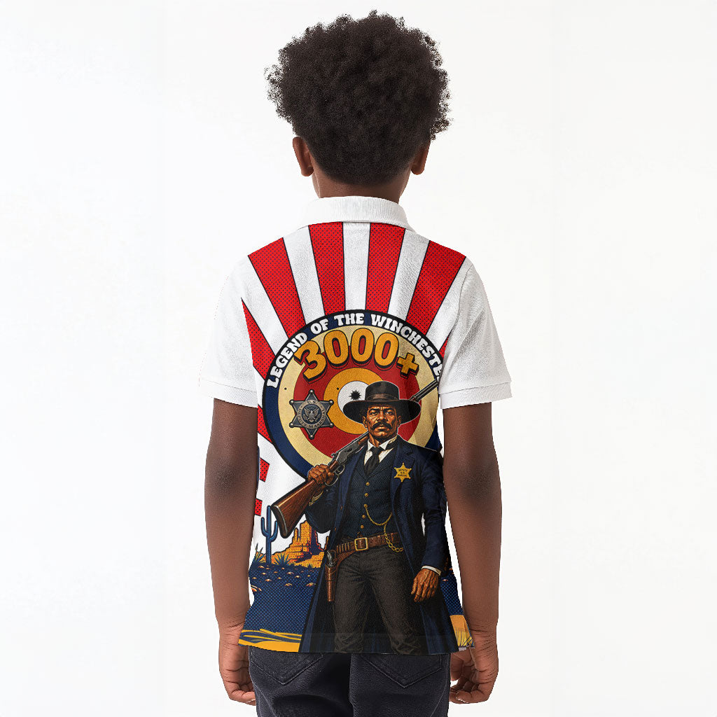 Bass Reeves Kid Polo Shirt Vintage African American Black Cowboy Western History