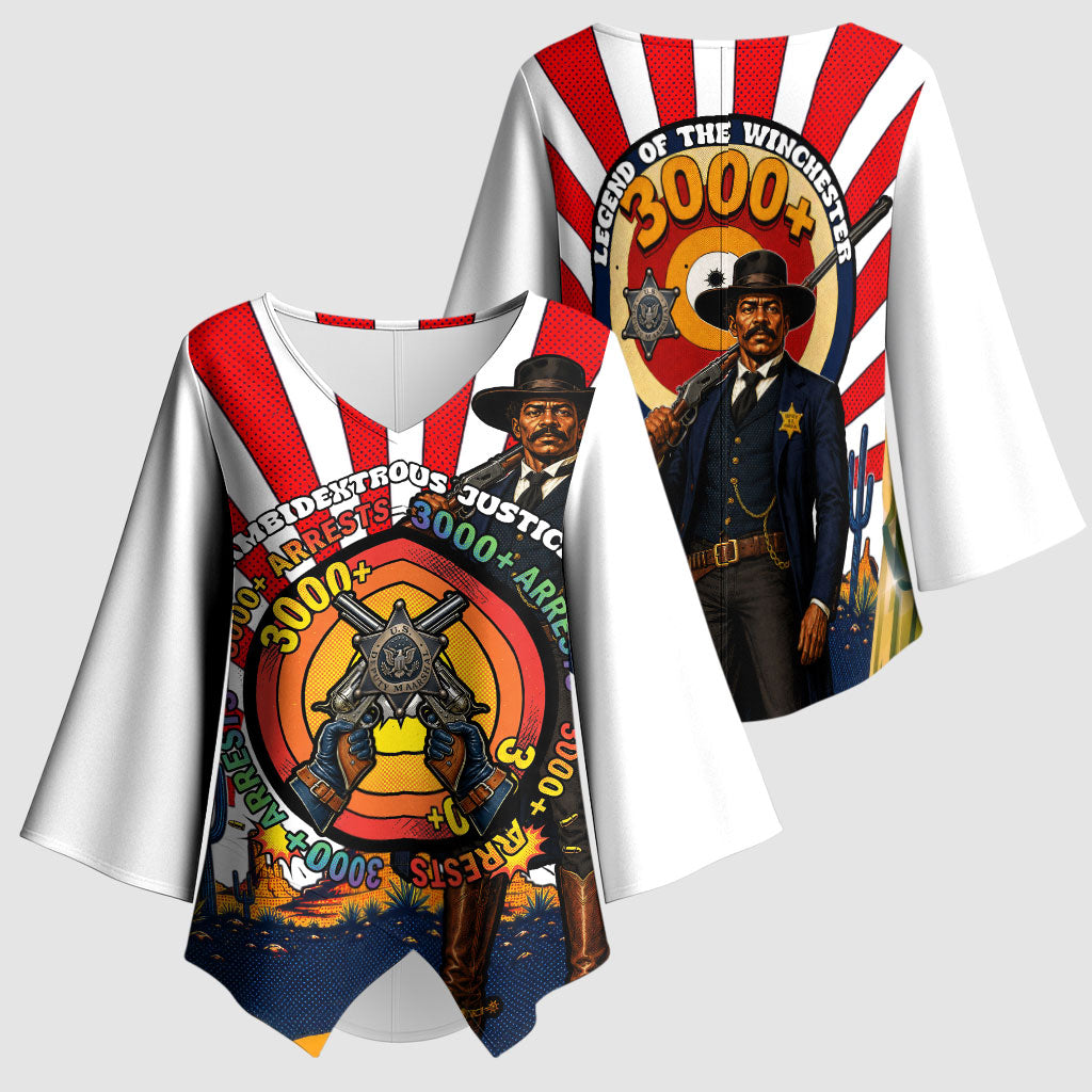 Bass Reeves Kimono Sleeve Blouse Vintage African American Black Cowboy Western History