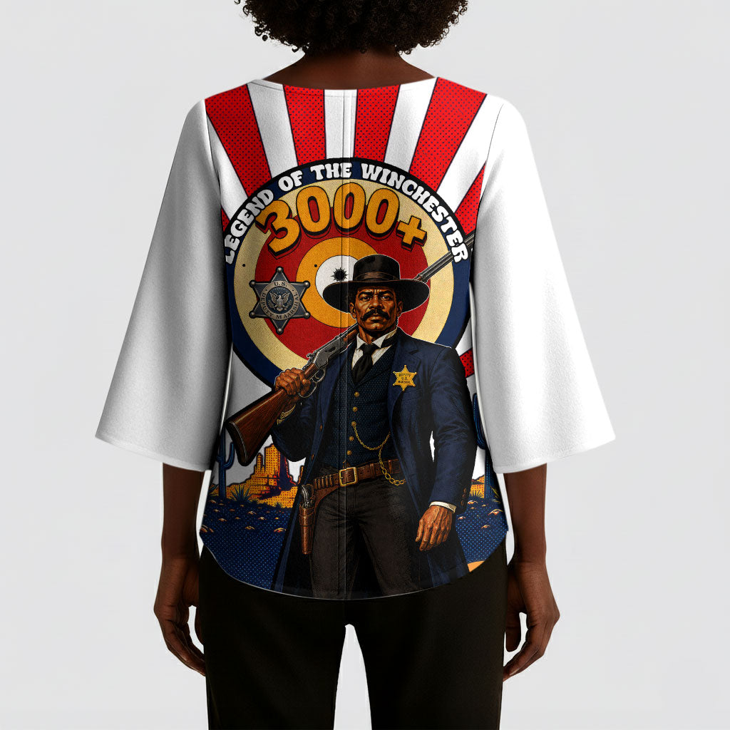 Bass Reeves Kimono Sleeve Blouse Vintage African American Black Cowboy Western History