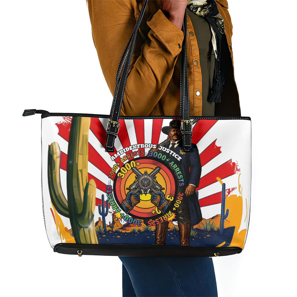 Bass Reeves Leather Tote Bag Vintage African American Black Cowboy Western History