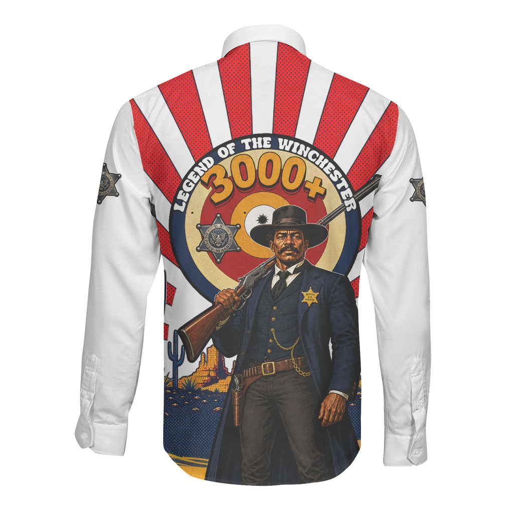 Bass Reeves Long Sleeve Button Shirt Vintage African American Black Cowboy Western History