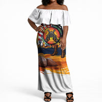 Bass Reeves Off Shoulder Maxi Dress Vintage African American Black Cowboy Western History