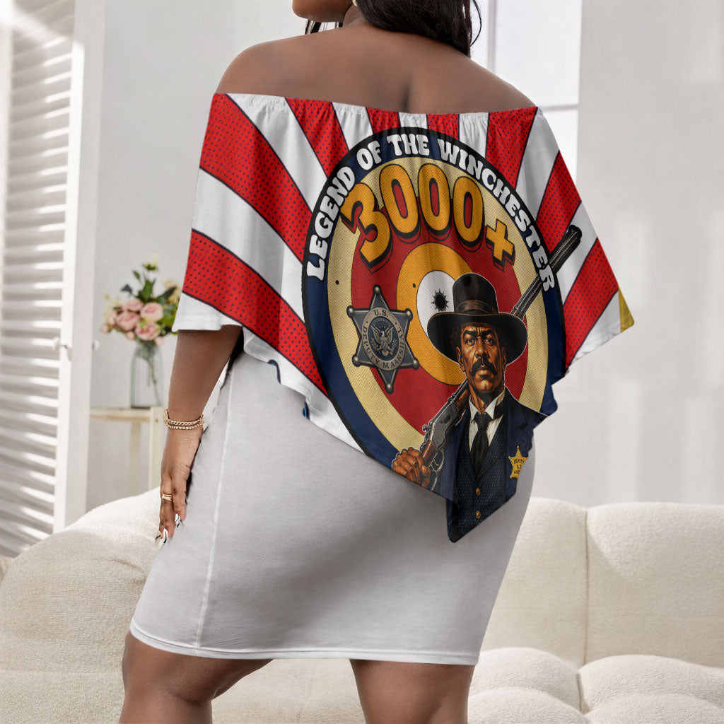 Bass Reeves Off Shoulder Short Dress Vintage African American Black Cowboy Western History