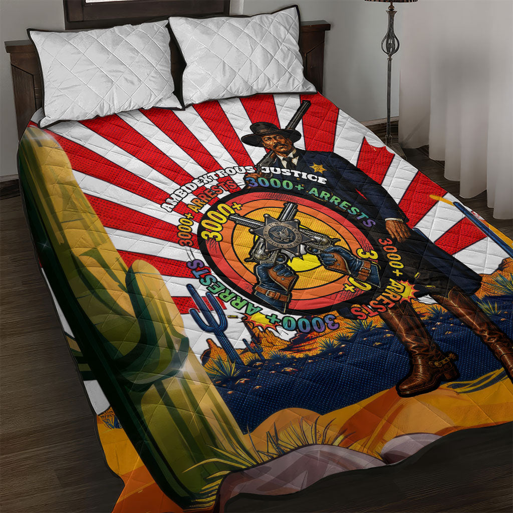 Bass Reeves Quilt Bed Set Vintage African American Black Cowboy Western History