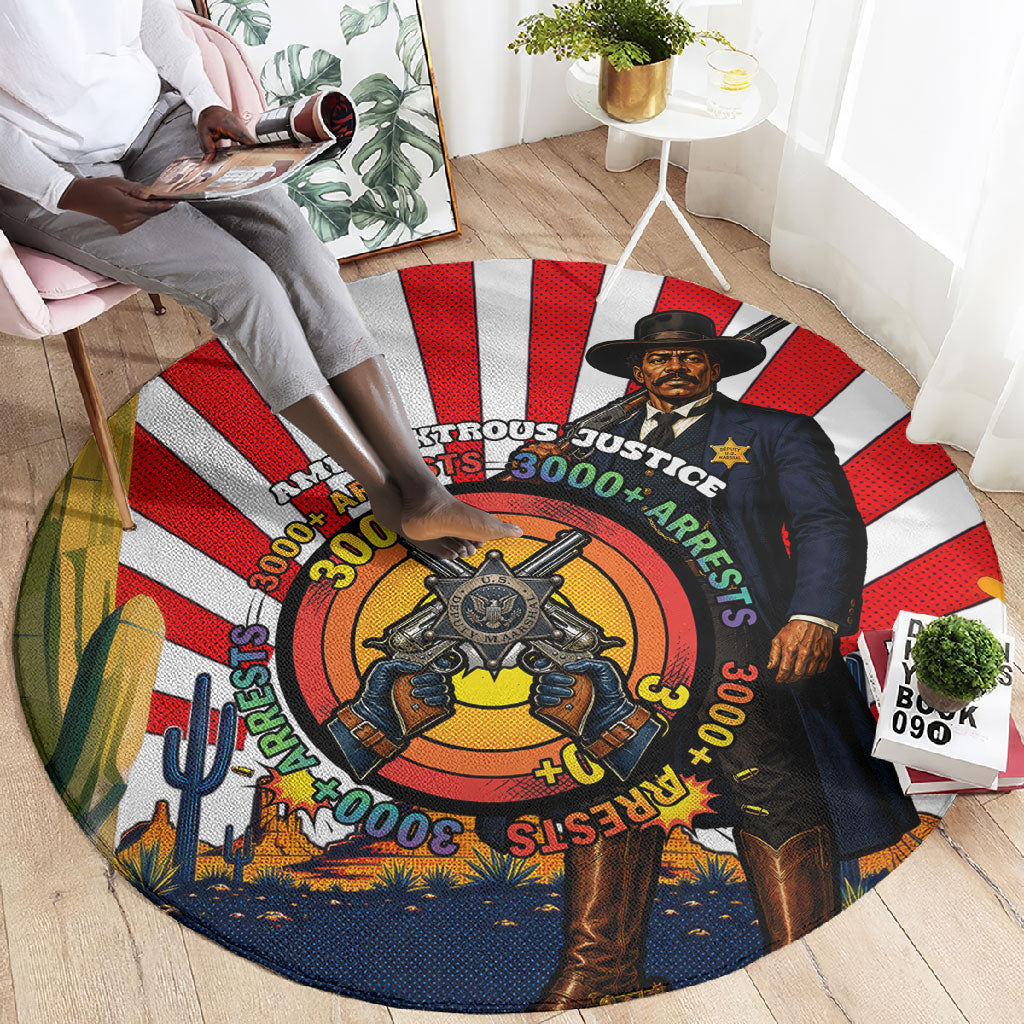Bass Reeves Round Carpet Vintage African American Black Cowboy Western History