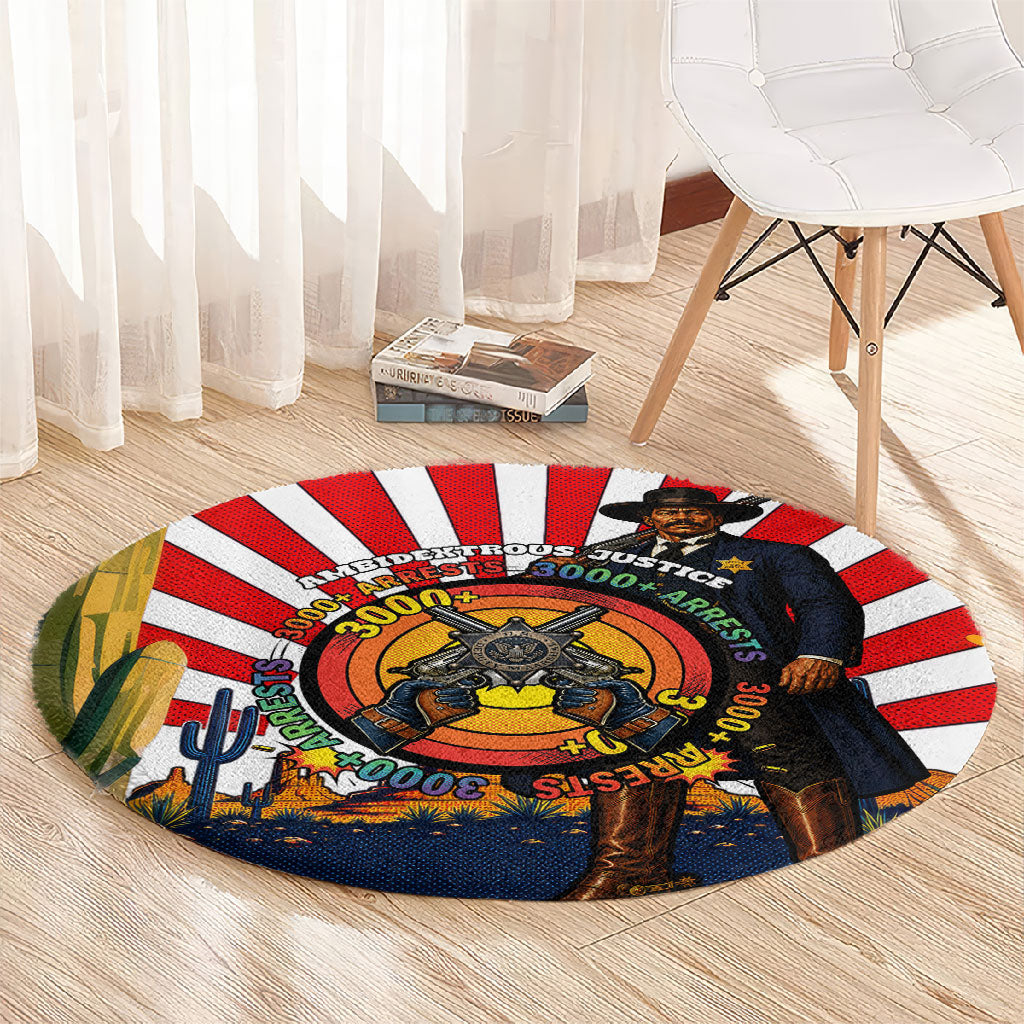 Bass Reeves Round Carpet Vintage African American Black Cowboy Western History