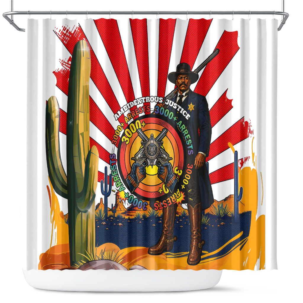 Bass Reeves Shower Curtain Vintage African American Black Cowboy Western History