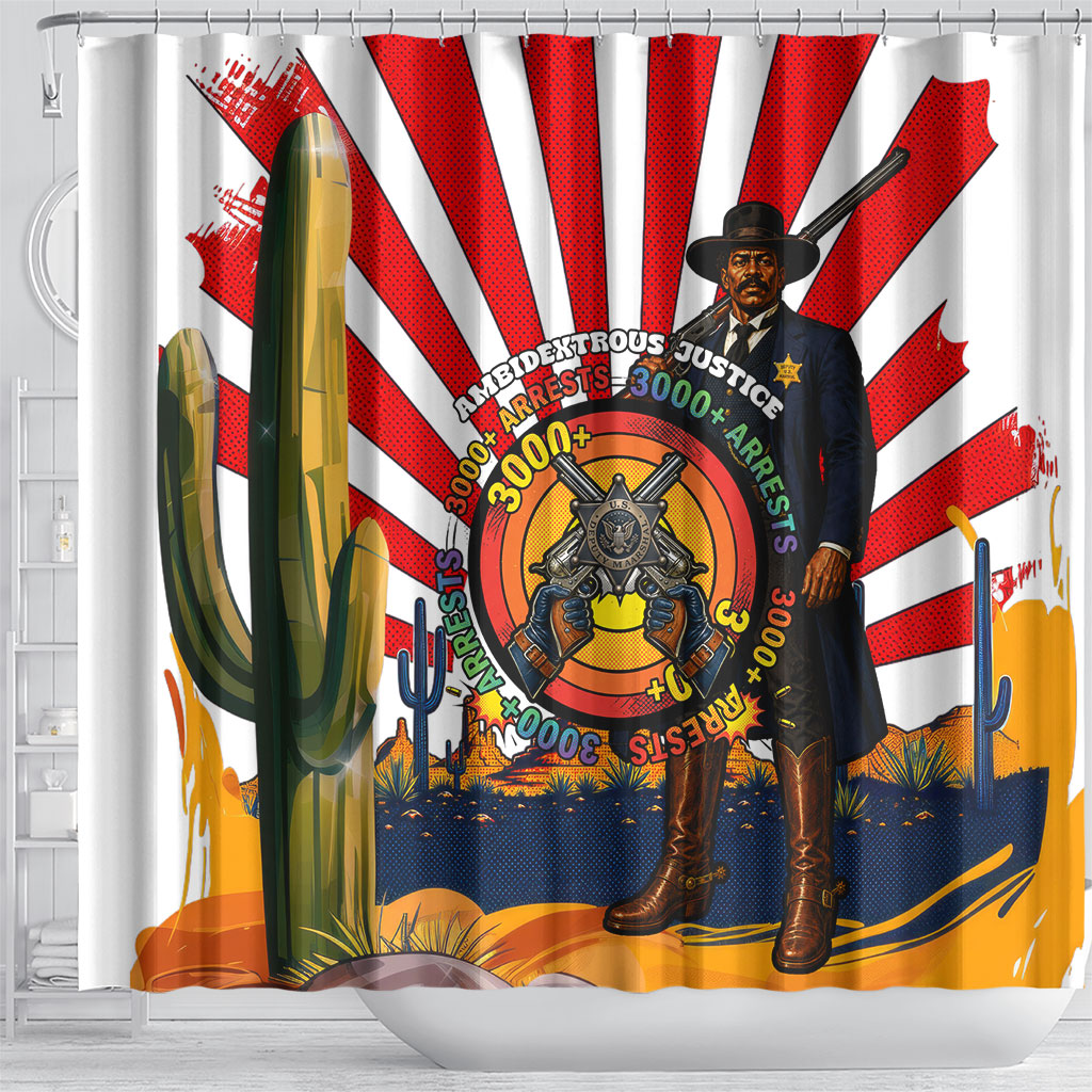 Bass Reeves Shower Curtain Vintage African American Black Cowboy Western History