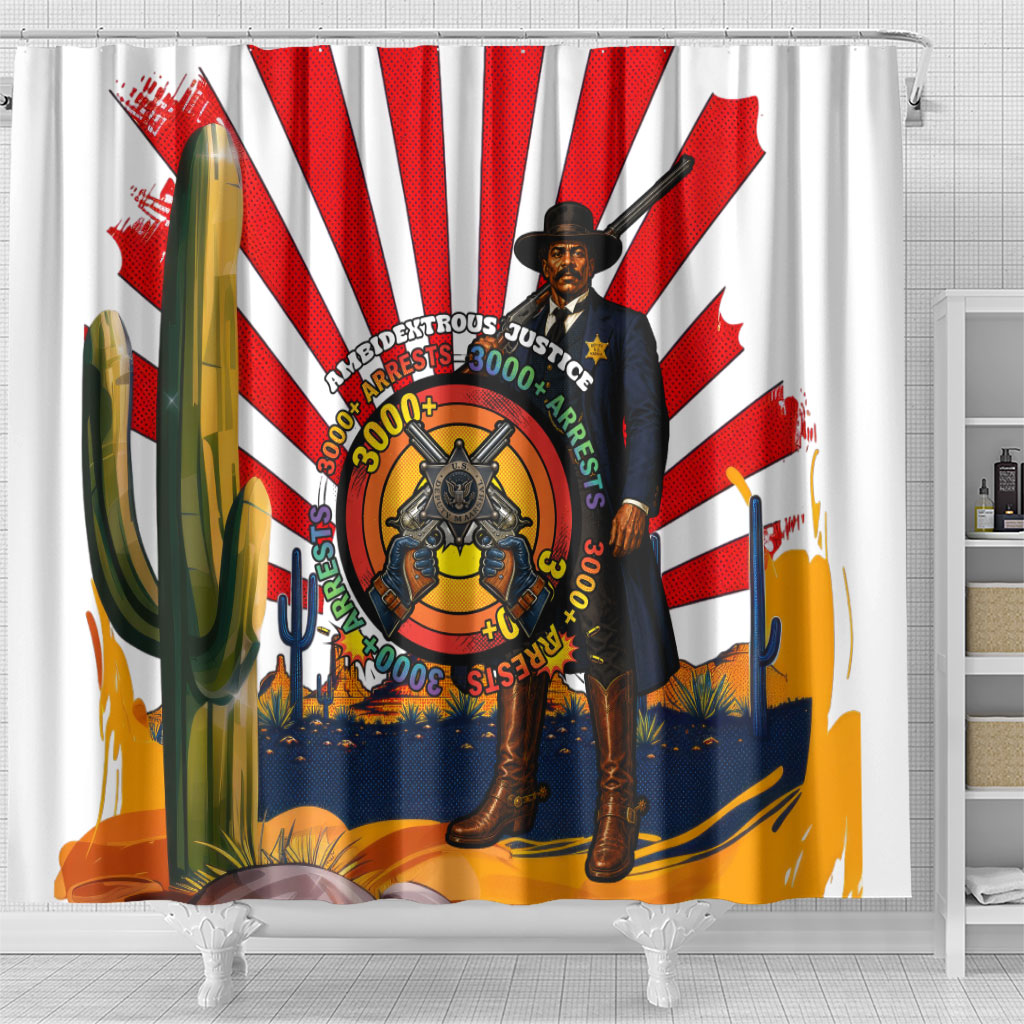 Bass Reeves Shower Curtain Vintage African American Black Cowboy Western History