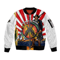 Bass Reeves Sleeve Zip Bomber Jacket Vintage African American Black Cowboy Western History