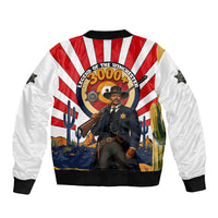 Bass Reeves Sleeve Zip Bomber Jacket Vintage African American Black Cowboy Western History