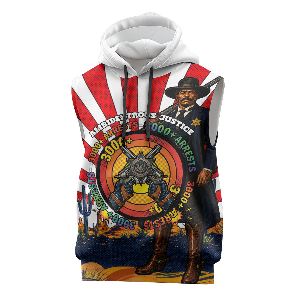 Bass Reeves Sleeveless Hoodie Vintage African American Black Cowboy Western History
