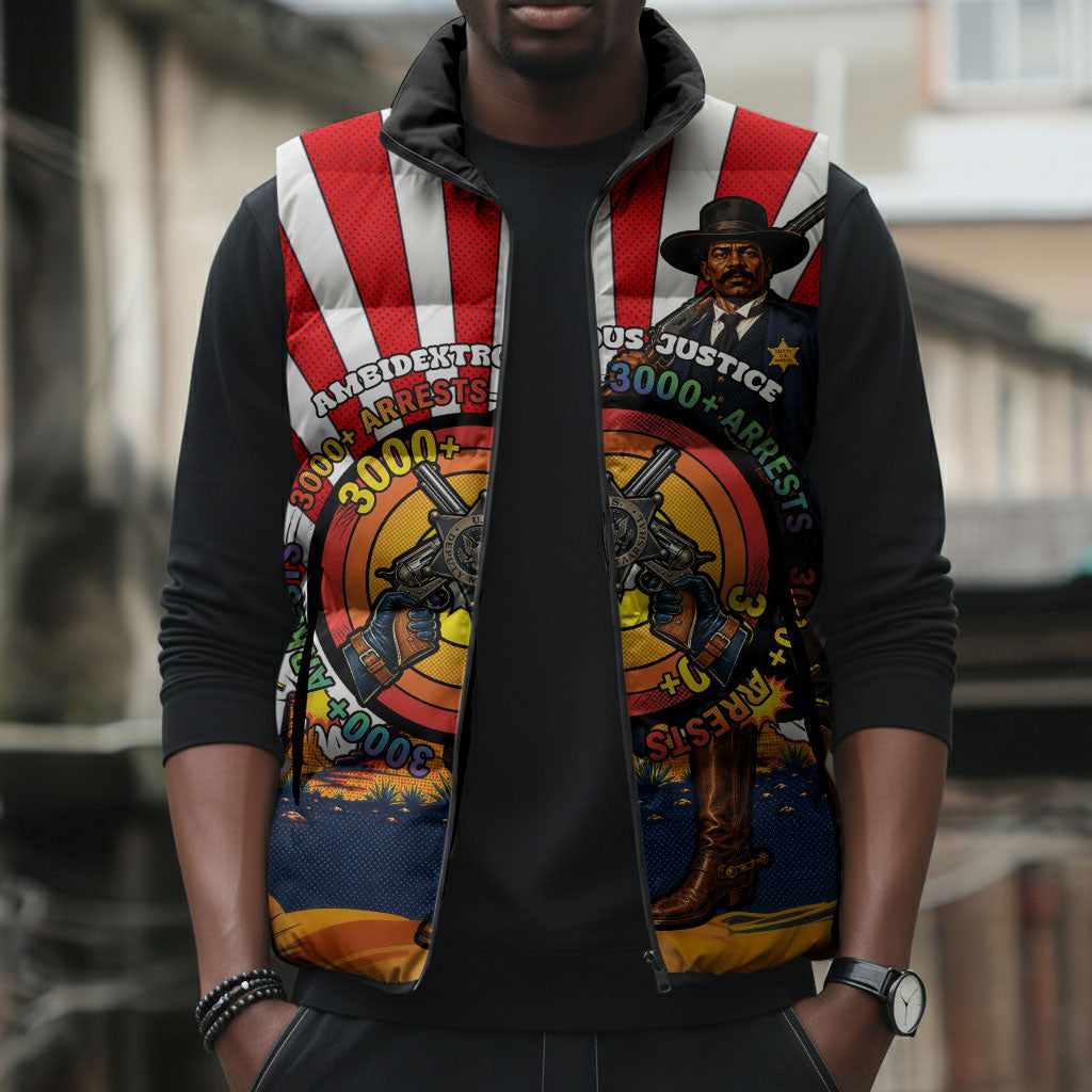 Bass Reeves Sleeveless Puffer Jacket Vintage African American Black Cowboy Western History