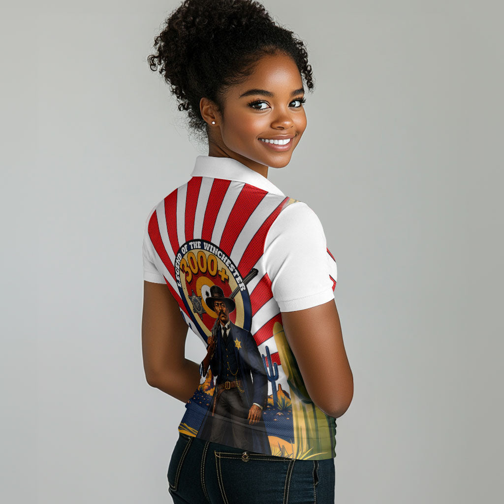 Bass Reeves Women Polo Shirt Vintage African American Black Cowboy Western History
