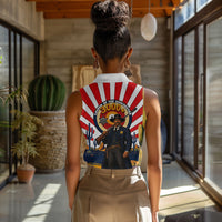 Bass Reeves Women Sleeveless Polo Shirt Vintage African American Black Cowboy Western History
