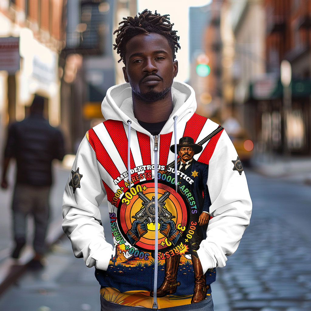 Bass Reeves Zip Hoodie Vintage African American Black Cowboy Western History