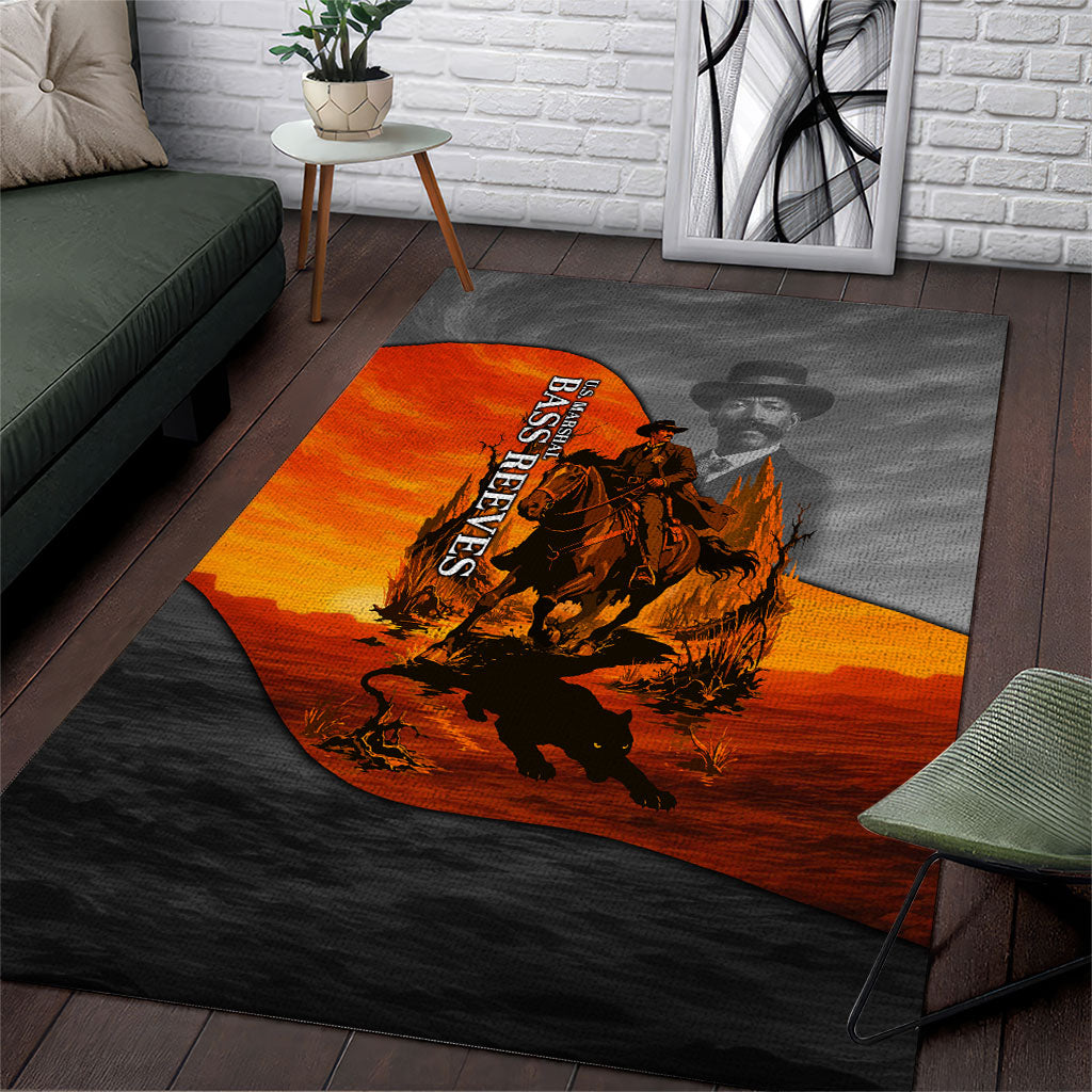 Bass Reeves Area Rug Vintage Black Cowboy Old West Lawman