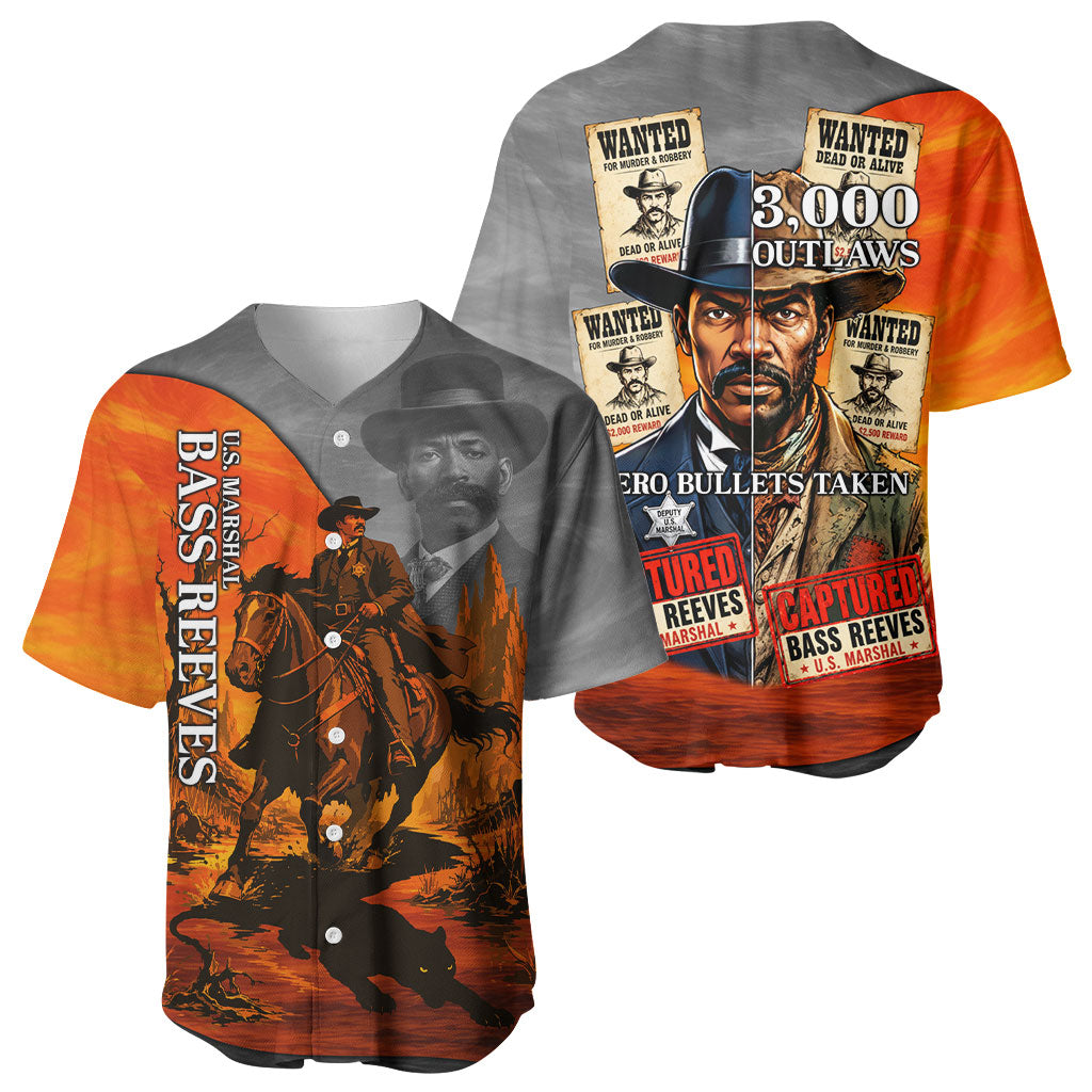 Bass Reeves Baseball Jersey Vintage Black Cowboy Old West Lawman