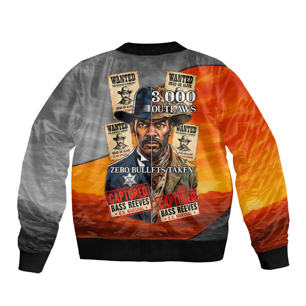 Bass Reeves Bomber Jacket Vintage Black Cowboy Old West Lawman