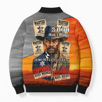 Bass Reeves Bomber Puffer Jacket Vintage Black Cowboy Old West Lawman