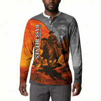 Bass Reeves Button Sweatshirt Vintage Black Cowboy Old West Lawman