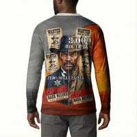 Bass Reeves Button Sweatshirt Vintage Black Cowboy Old West Lawman