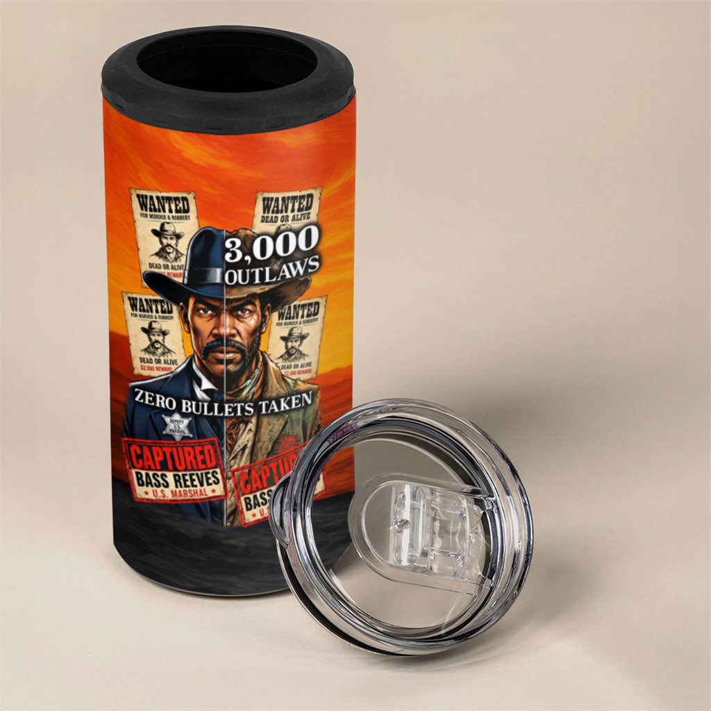 Bass Reeves 4 in 1 Can Cooler Tumbler Vintage Black Cowboy Old West Lawman